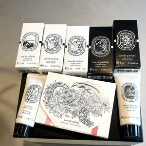 New Diptyque perfume and moisturizer package